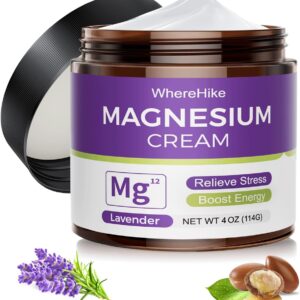 Natural Topical Magnesium Cream for Sleep,Nighttime Magnesium Lotion for Pain and Leg Cramps,Muscle Relaxation,Calm,Deep Hydration for Skin Care.(Lavender)
