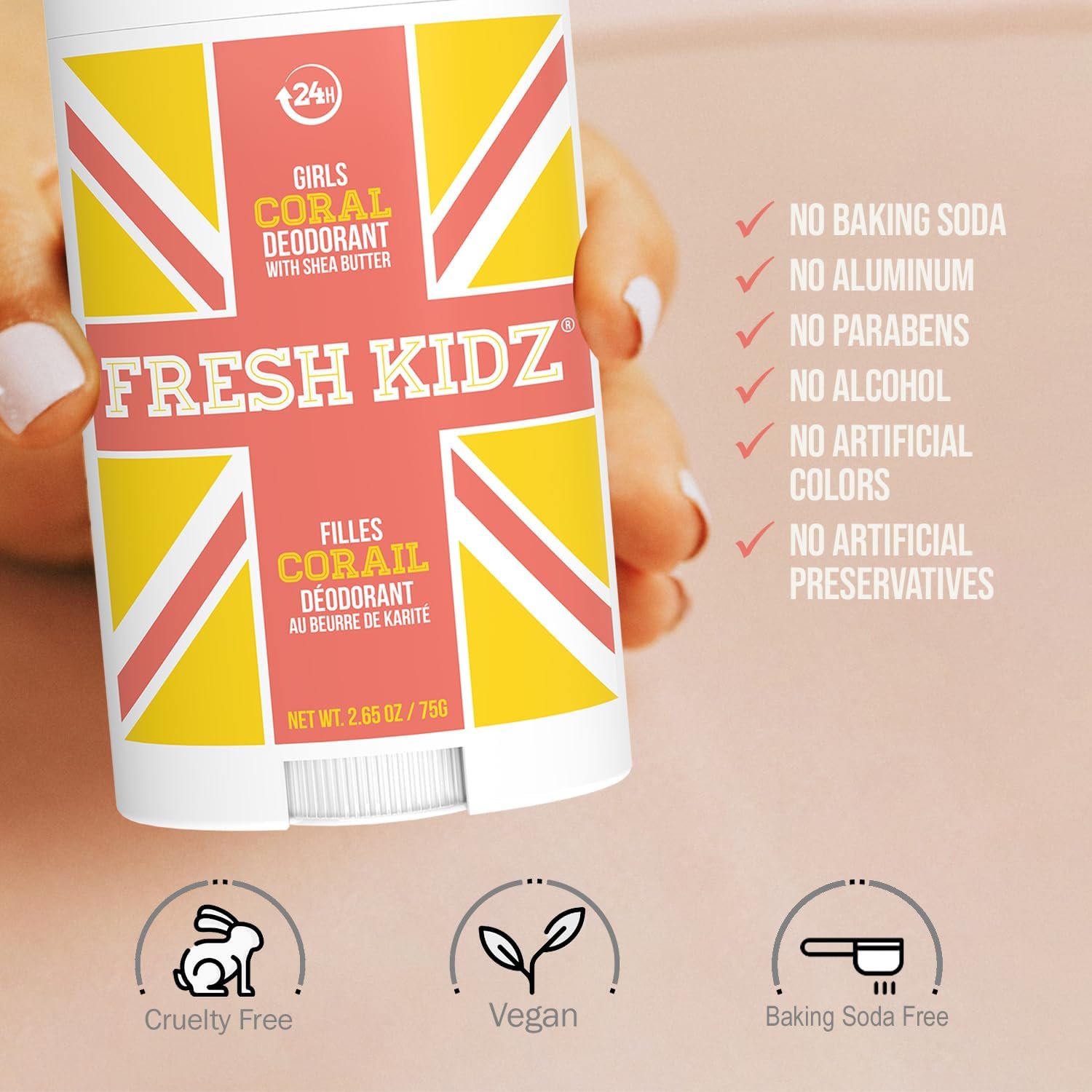 Fresh Kidz Girls Coral Set: Body Wash 16.9 fl oz and Stick Deodorant 2.65 oz - Image 5