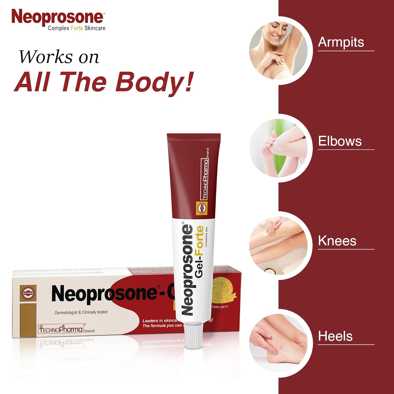 Neoprosone Skin Brightening Gel - 1 fl oz / 30 ml - Daily Skin Moisturizer, works on Oily, Combination, Sensitive Skin, with Alpha Arbutin, For Face & Body - Image 5