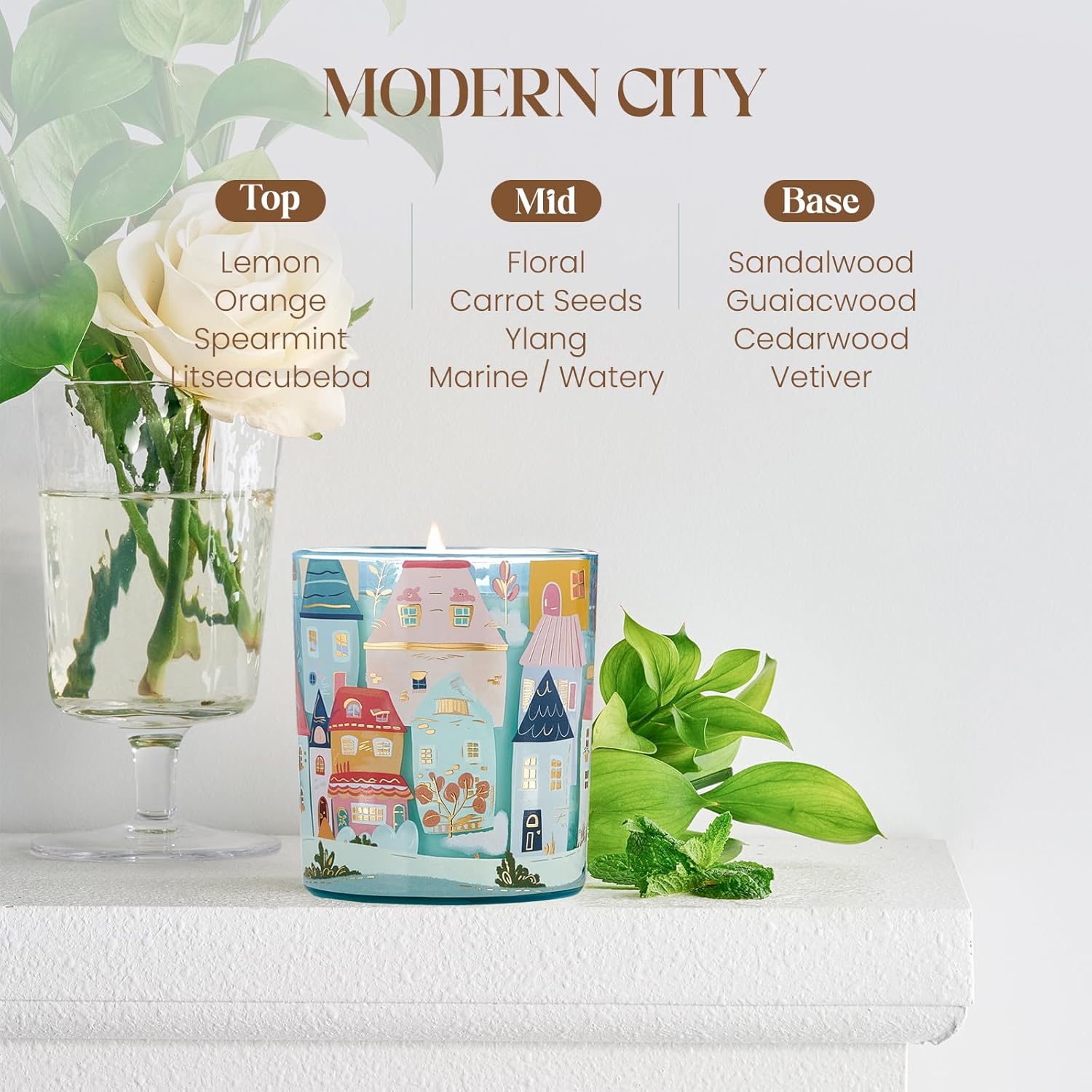 M&SENSE New York City Scent Soy Wax Aesthetic Candle - 10.2 oz | Natural Fragrance for Home& Book Candles | for Housewarming, Hostess Gifts&Home Deor,Thank You Gifts - Image 3