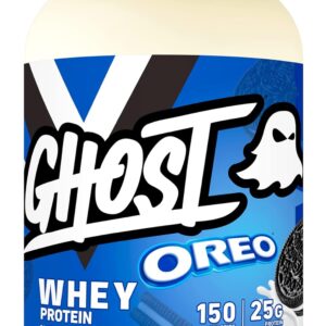GHOST Whey Protein Powder, Oreo - 2.2 LB Tub, 25G of Protein - Cookies & Cream Flavored Isolate, Concentrate & Hydrolyzed Whey Protein Blend - Post Workout Shakes