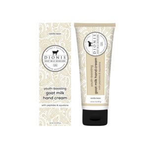 Dionis Youth Boosting Goat Milk Hand Cream 2oz, With Peptides and Squalane For More Vibrant and Healthy Skin, Vanilla Bean