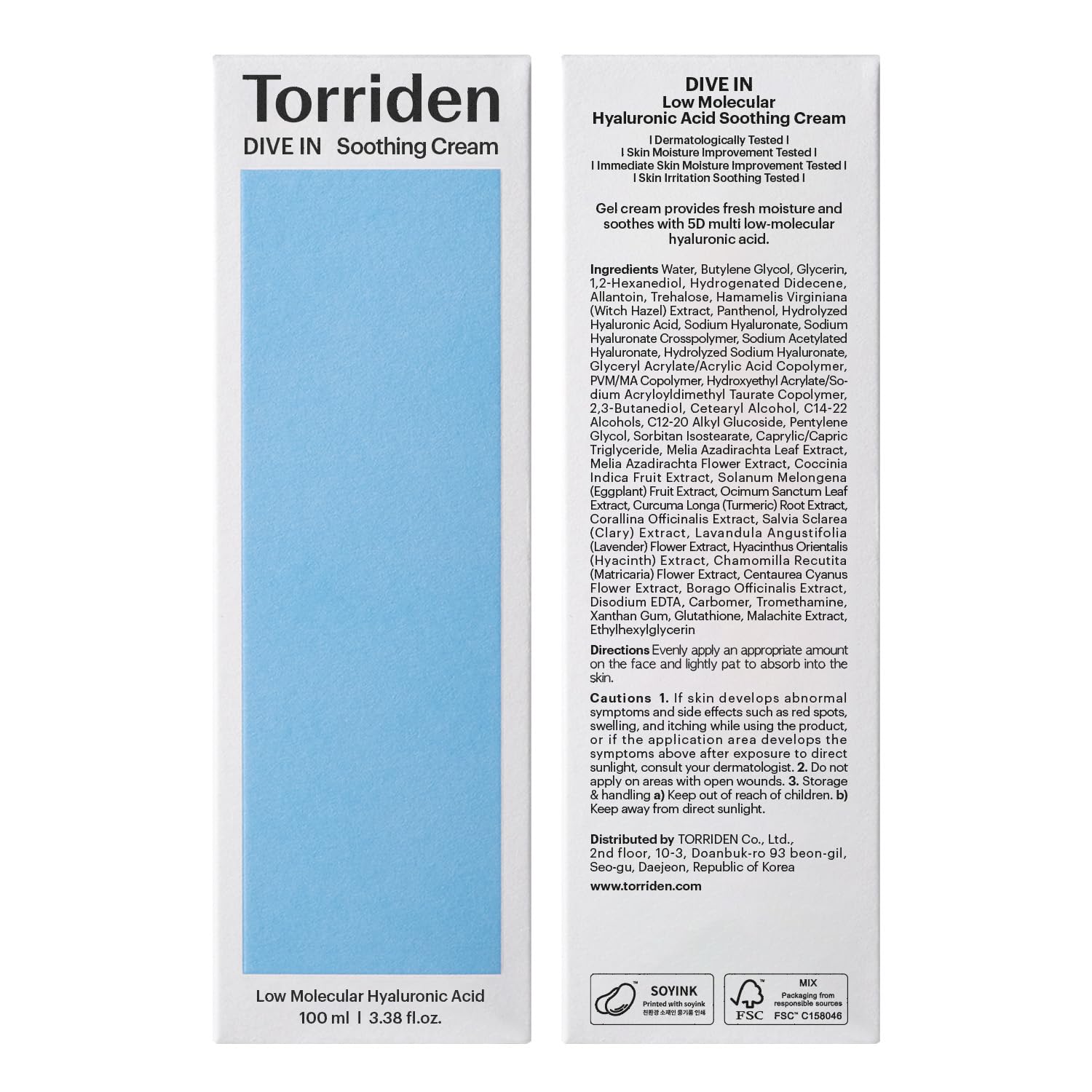 Torriden DIVE IN Hyaluronic Acid Soothing Cream Tube Type 100ml (3.38 fl. oz) | Revitalizing Facial Moisturizer for Sensitive and Dry Skin | Hyaluronic Acid, Panthenol, Allantoin - Image 9