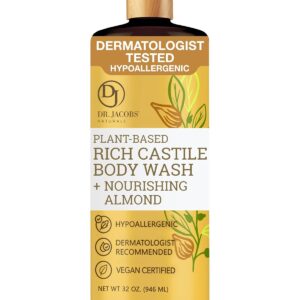 DR.JACOBS NATURALS Dr. Jacobs Naturals Pure Castile Liquid Soap - Natural Face and Body Wash, Almond Honey 32 oz.