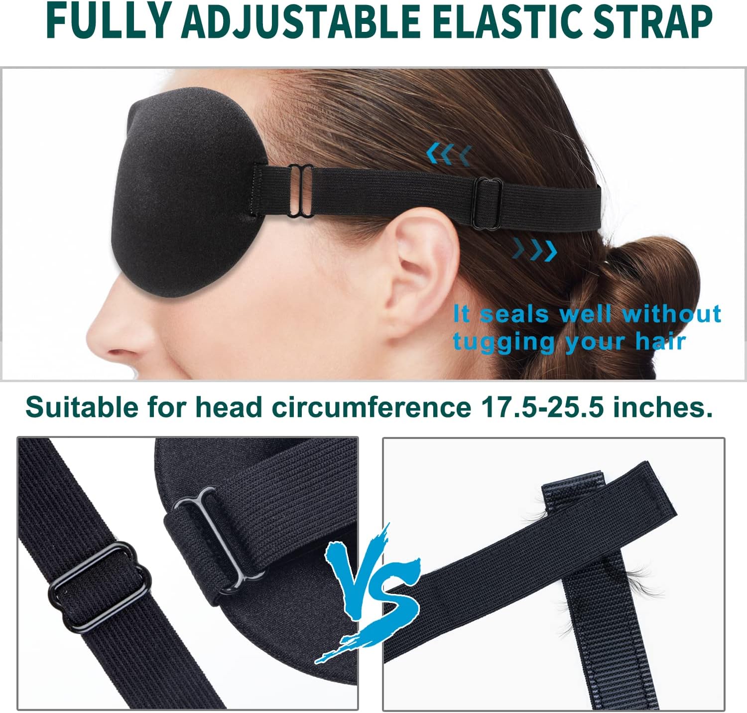 NEWVANGA Sleep Mask for Back and Side Sleeper, Block Out Light, Sleeping Eye Mask of 3D Night Blindfold, Zero Pressure Ultralight Travel Eye Cover Grey - Image 4