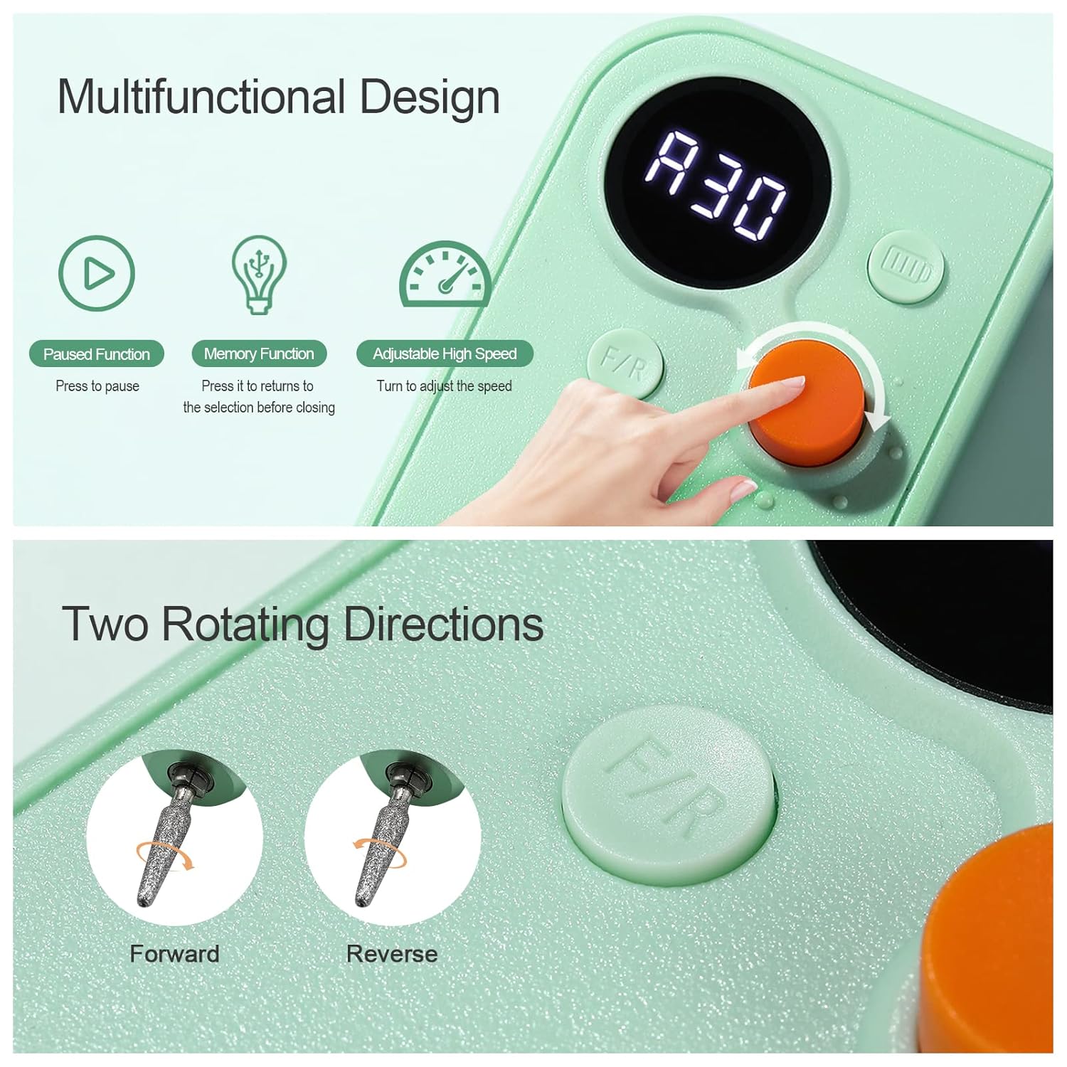 Rechargeable Portable Electric Nail Drill Kit with 7 Bits for Home Manicure Pedicure - Image 4