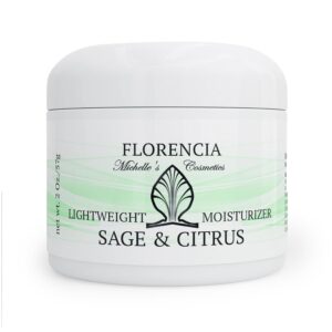 Florencia Sage & Citrus Lightweight Moisturizer - Oil-Free Hydrating Face Cream for Sensitive, Oily, Acne-Prone Skin - Plant-Based, Fast-Absorbing Moisturizer for Combination Skin