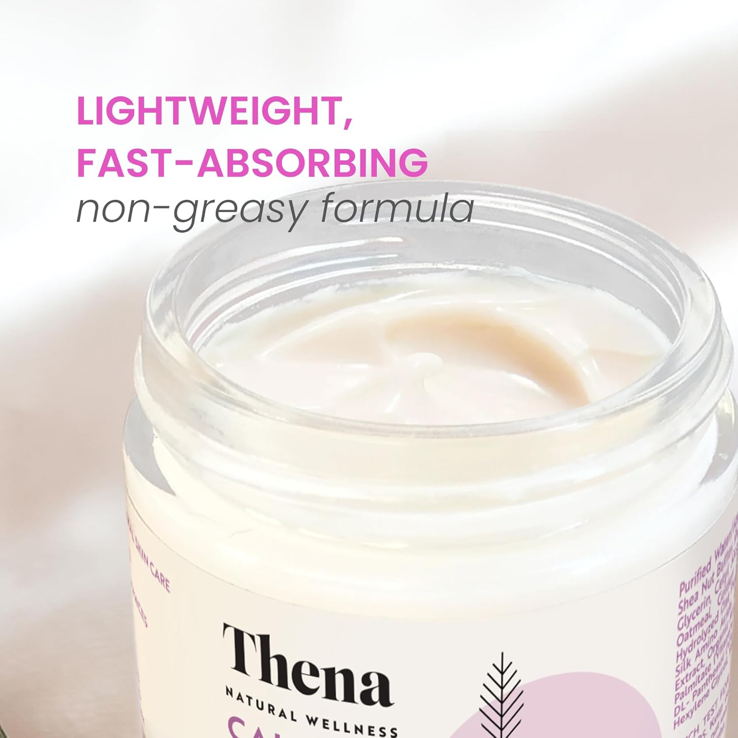 THENA CALM Face Moisturizer Cream Organic & Natural Skin Care, Ultra Hydrating With Hyaluronic Acid & Lavender Plant-based Skincare Anti aging Face Cream Dry Skin Facial Moisturizer For Women Men - Image 9