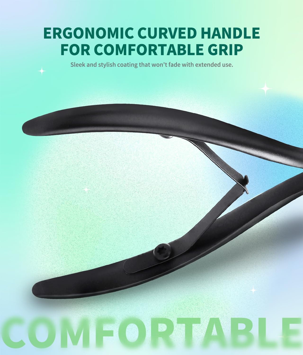 Straight Slanted Ingrown Toenail Clippers for Thick Toenails, Sharp Pointed Tip Toe Nail Cutter, Stainless Steel Heavy Duty Podiatrist Tools for Seniors Men (Black) - Image 5