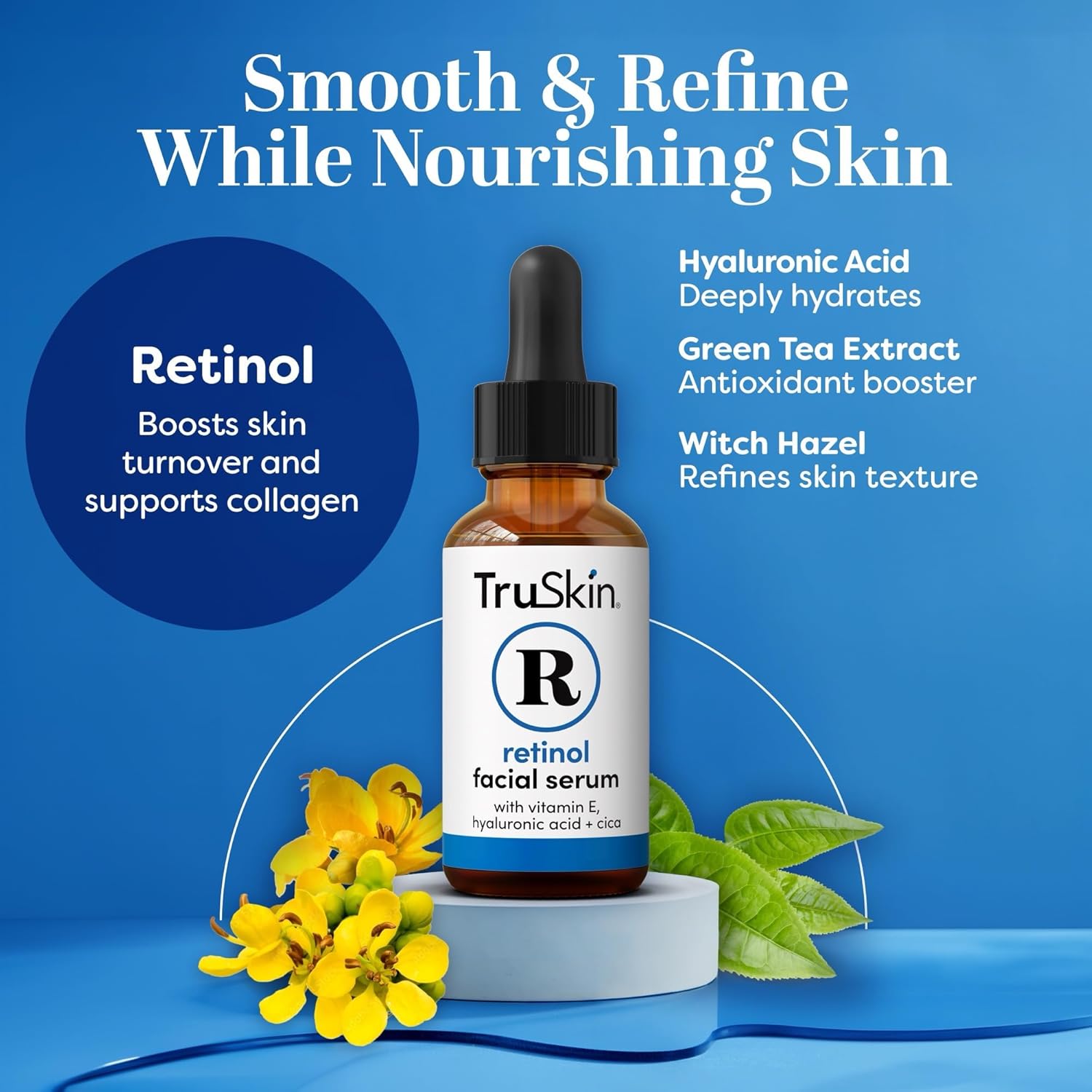 TruSkin Retinol Face Serum 2 fl oz with Hyaluronic Acid Vitamin E - Image 3