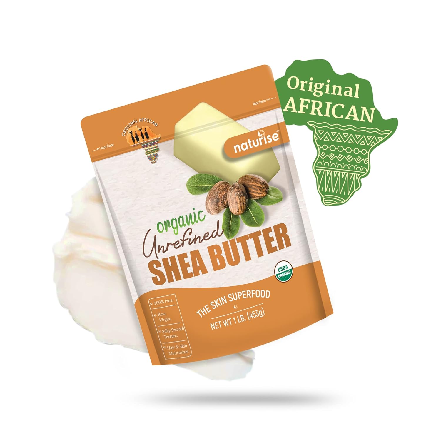 African Shea Butter Raw Organic, Pure Shea Butter Raw Organic for Skin and Hair, Shea African Butter Skin Moisturizer, Raw Shea Butter Without Artificial Fillers & GMOs, 1 lb - Image 5