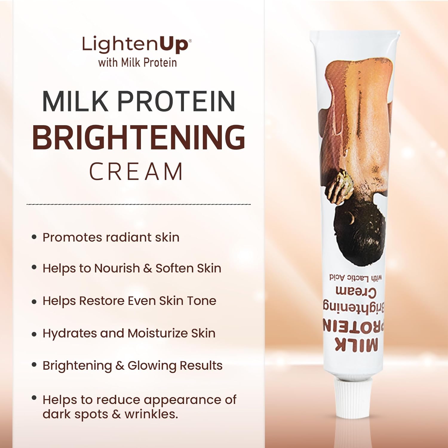 OMIC Lighten-Up Lactic Acid Cream - 1.7 Fl oz / 50 ml - Skin Brightening Cream, AHA Cream, Helps Even Skin Tone - with Vitamin C & Shea Butter - Image 3
