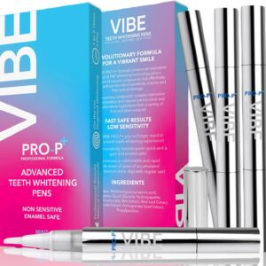 Vibe Teeth Whitening Pens, Healthy, Peroxide Free 4 Pack, Non-Toxic Fast Results, 3ml per pen, Vegan, Painless, teeth whitening kit for sensitive teeth, Travel Sized, Easy to Use, Organic Mint Flavor