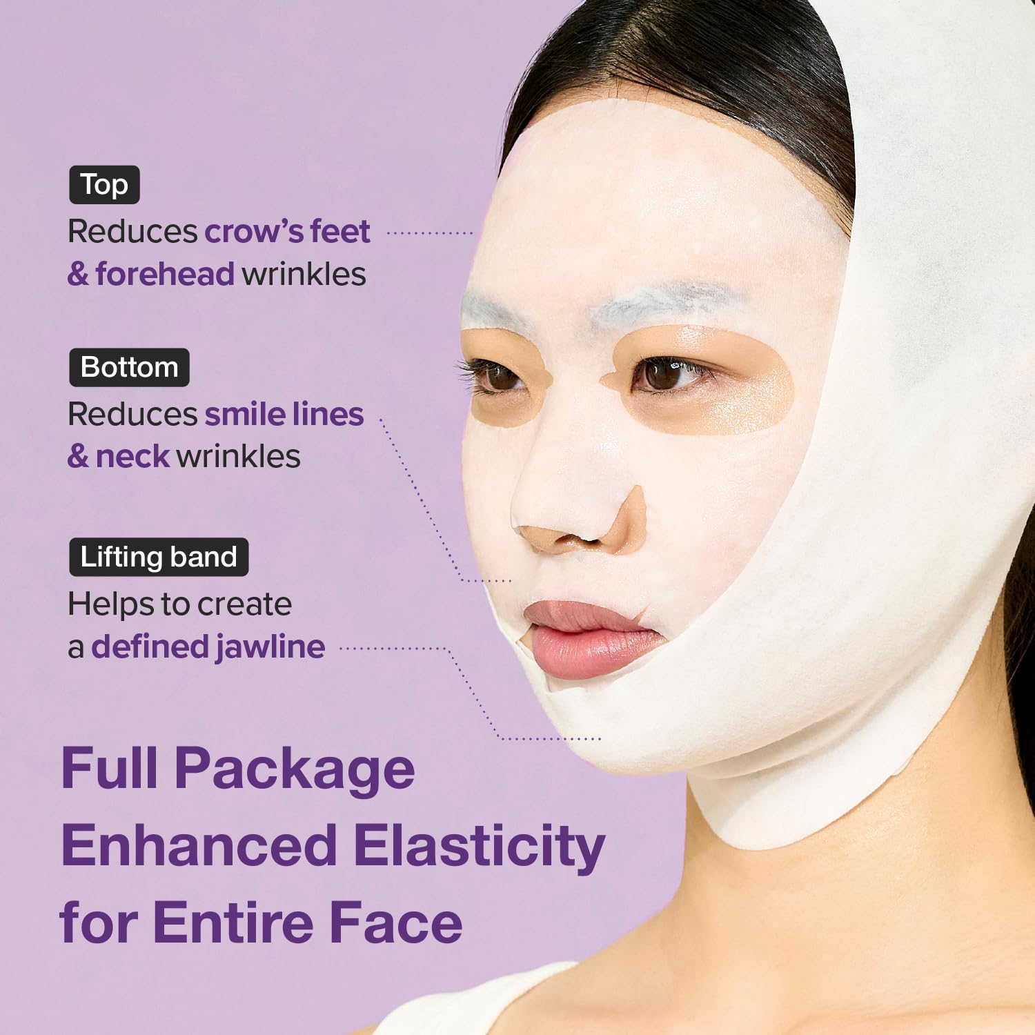 Numbuzin No.9 Lifting Band Sheet Mask for Jawline, Jowls, and Wrinkles | 4 Sheets - Image 4