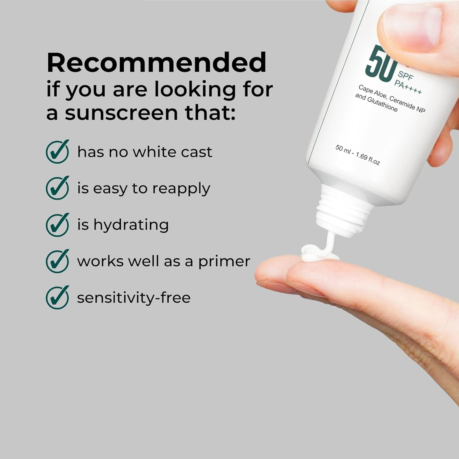 P.CALM Vegan Water Barrier Moisturizing Sun Cream SPF 50+ PA++++ 50ml - Image 5