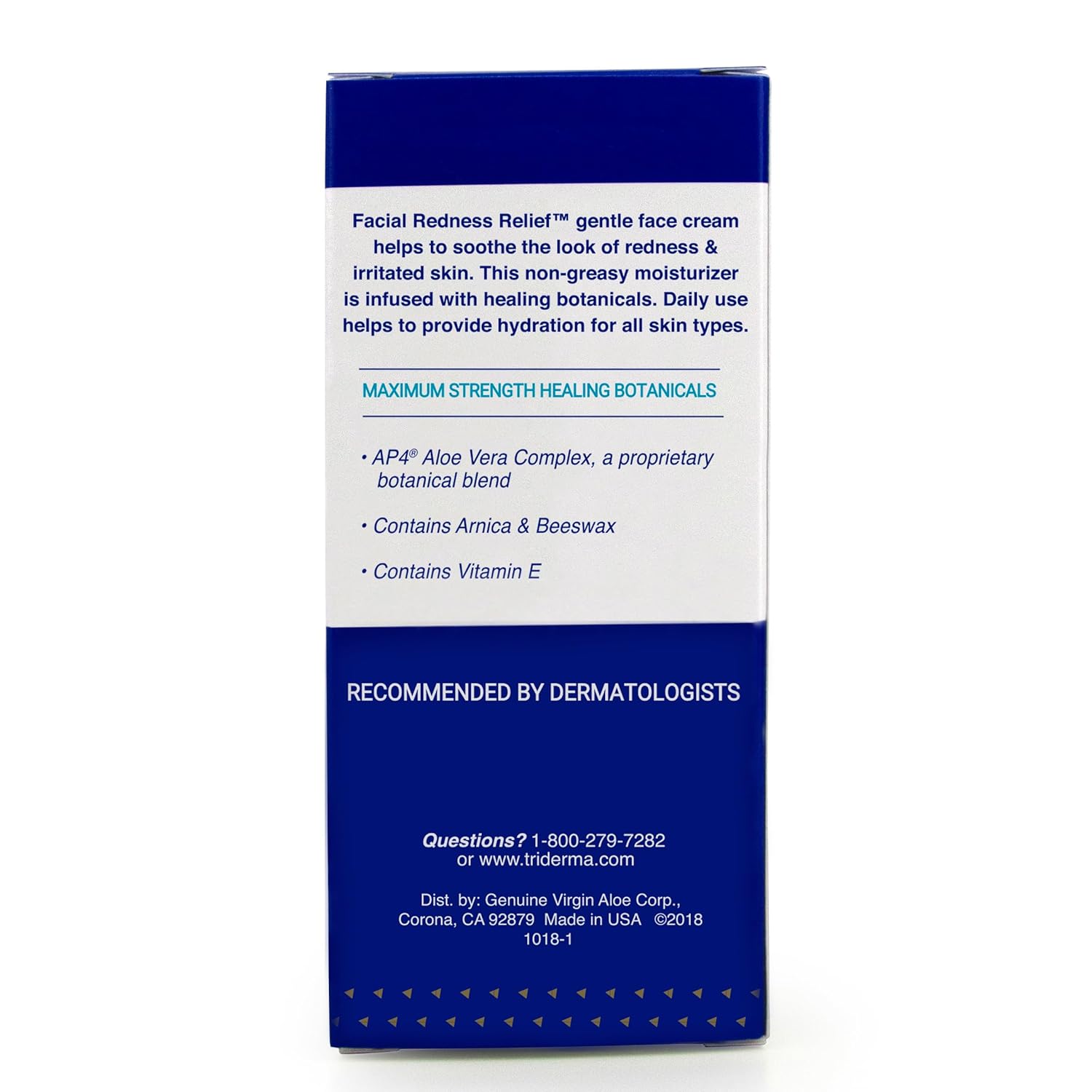 TriDerma Facial Redness Relief Gentle Face Cream, Soothing & Relieving Daily Moisturizer for Redness, Repair Uneven Skin Tone, Irritated or Sensitive Skin | Day/Night | (2.2 Oz. Tube) - Image 5