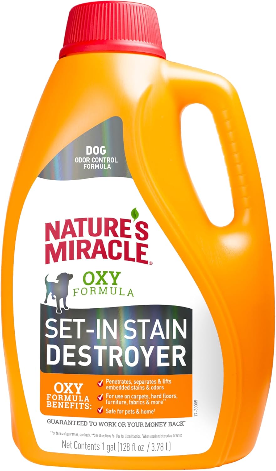Nature’s Miracle Set-In Stain Destroyer Dog, Oxy Formula With Orange Scent, 1 Gallon