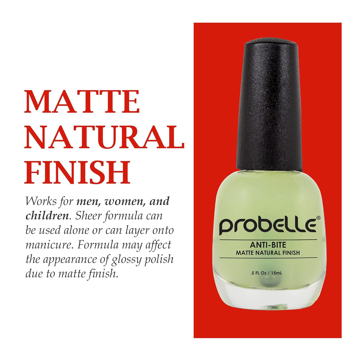 Probelle Anti-Bite, Nail Biting Treatment for Kids & Adults to Quit habit, No Bite Nail Polish Deterrent, Thumb Guard & Prevents Finger Sucking, Bitter Taste Nail Care, For Ages 3+, 0.5 fl oz (15 ml) - Image 8