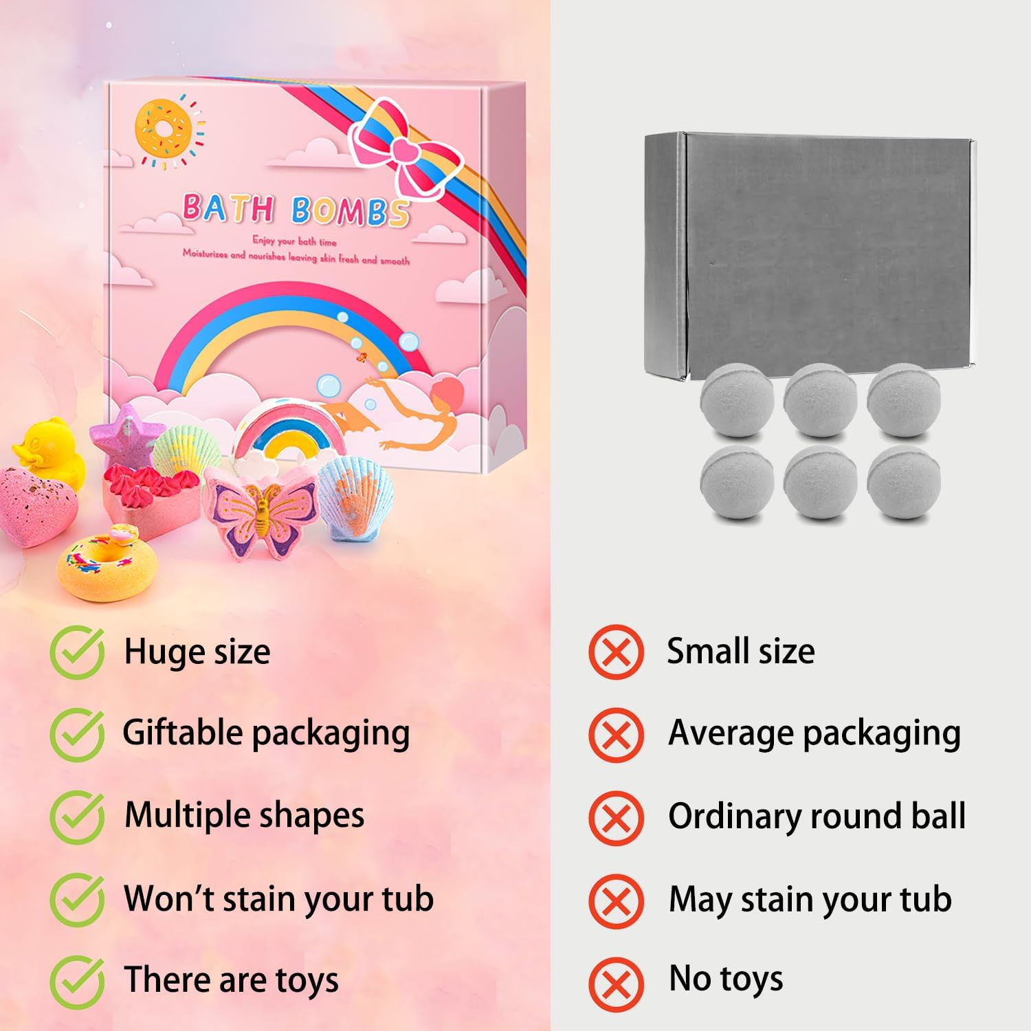 BusyMouth 9 Piece Kids Bath Bomb Gift Set with Surprise Toys for Non-Toxic Bubble Fun - Image 7