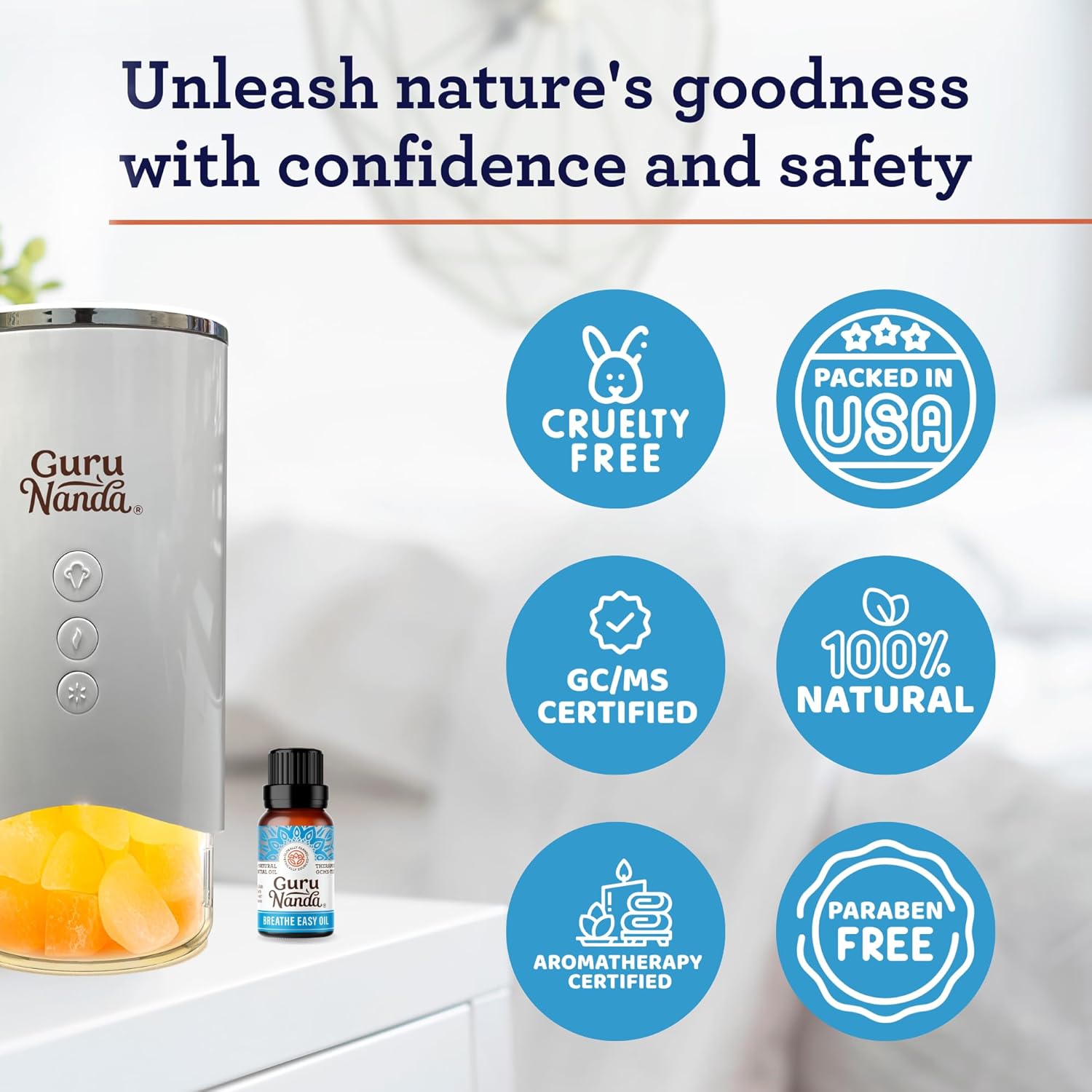 GuruNanda Breathe Easy Essential Oil - Nasal Congestion Relief with Pure Eucalyptus, Aromatherapy Blend for Healthy Breathing (15 ml) - Image 6