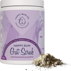 Happy Bum Gut Scrub - Diatomaceous Earth Food Grade for Humans | Mineral Powder Supports Gut Health, Bloating Relief | Rich in Silica, Zinc & Minerals for Healthy Hair, Skin, Nail - 200g