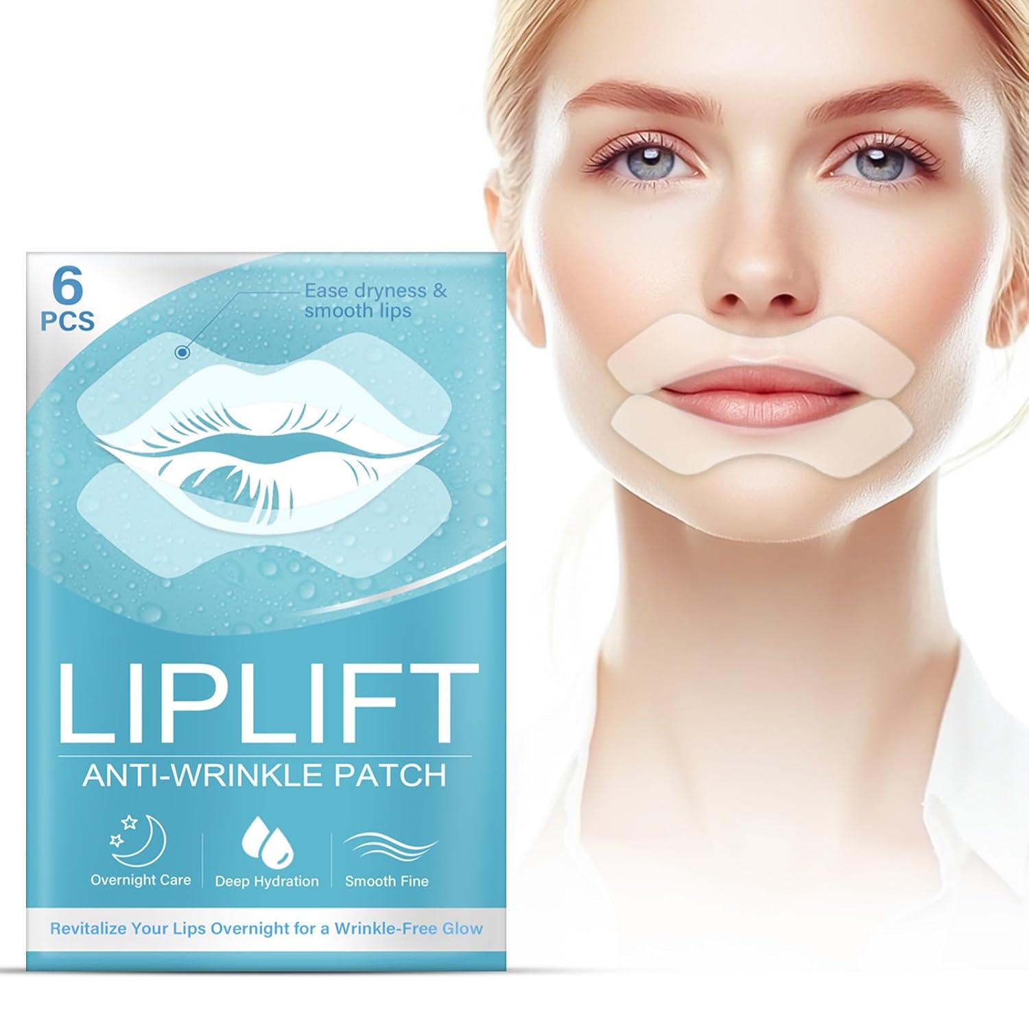 TOMENGBEIAABBCC Anti Wrinkle Patches for Lips, Smoothing Smile Line & Fine Lines around Lip Area, Breathable and Skin-friendly Lip Lift Skin Care Patches, Wrinkle Remover Strips, 3 Pairs