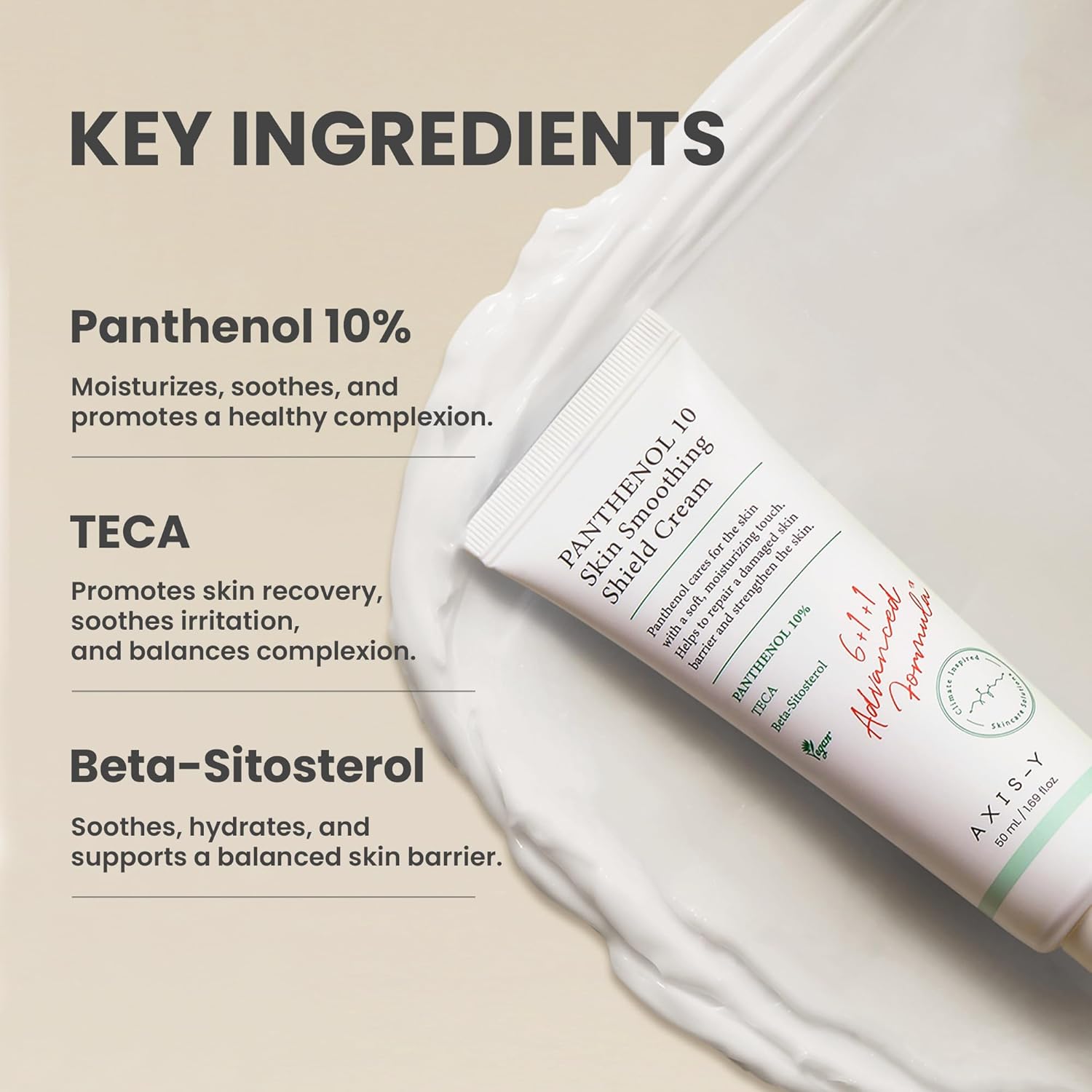 AXIS-Y Panthenol 10 Skin Smoothing Shield Cream 1.69 fl oz Vegan Moisturizer - Image 6