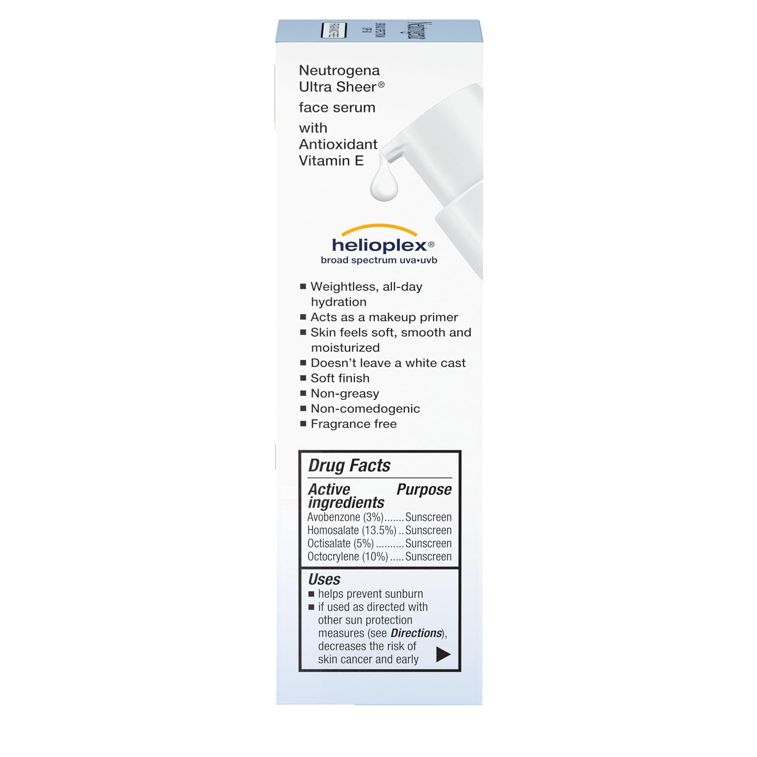 Neutrogena Ultra Sheer Moisturizing Face Serum SPF 60, 1.7 Fl Oz, Fragrance-Free - Image 8