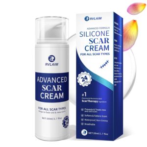 Scar Cream Gel, Advanced Silicone Scar Gel, Professional Scar Removal Cream for Surgical Scars, Stretch Mark, Keloid Bump, C-Section, Old and New Scars 1.7 oz(50g)