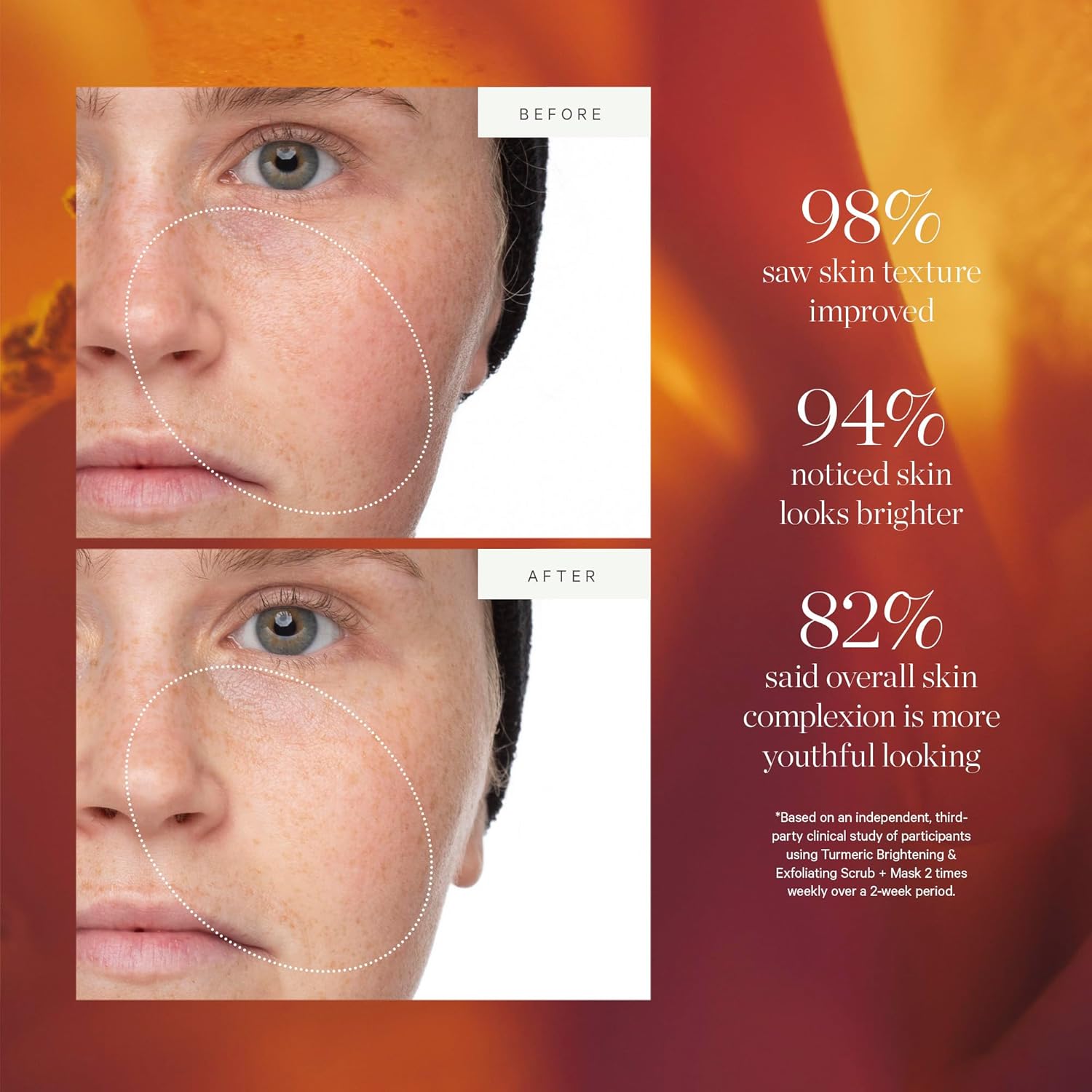 KORA Organics Certified Organic Turmeric Brightening Exfoliating Face Scrub Mask 1.01 fl oz - Image 4