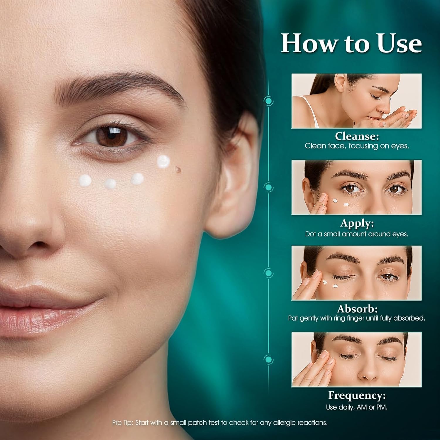 Retinol Under Eye Cream - Anti Aging Eye Cream for Eye Bags, Dark Circles, and Fade Wrinkles, Fine Lines Skin Care Treatment for Women and Men, (1 Fl Oz) - Image 7