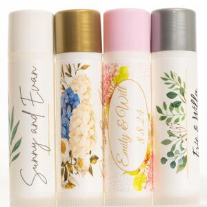 Lip Balm, Personalized Lip Balm - 100 Filled Lip Balm with Custom Label on the Tube. Great for Business Promotions and Party/Wedding Favors