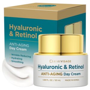 Hyaluronic Acid Moisturizer - Dermatologist Tested - Retinol Anti Aging Face Cream - Ultra Hydrating, Plumps & Smooths Skin, Fine Lines & Wrinkles Treatment - Clean Beauty Korean Skincare