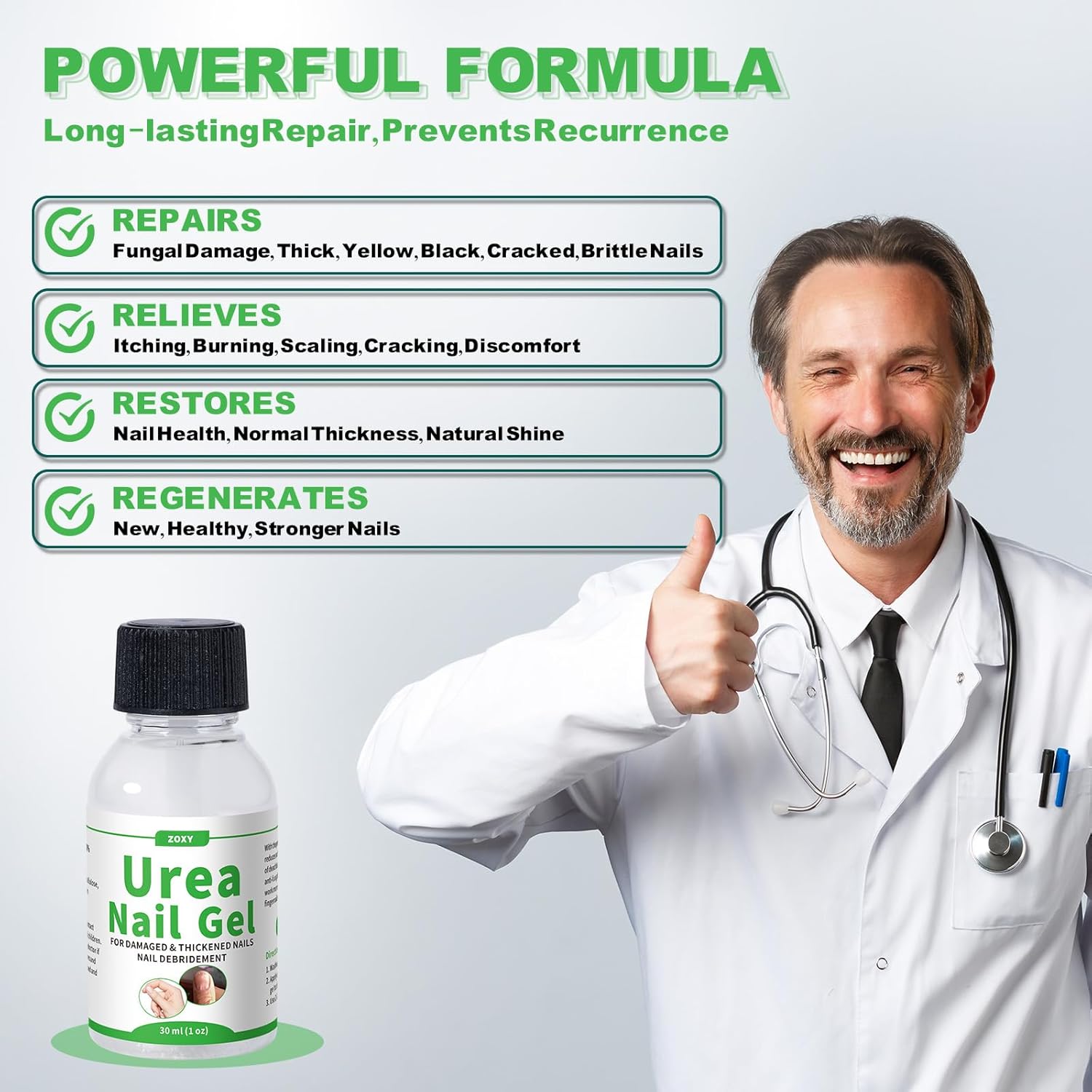 Urea Nail Gel 40% โ Softens Thick Nails & Calluses | Restores Discolored, Damaged Nails | Urea Gel for Nail, Fast-Absorbing - Image 3