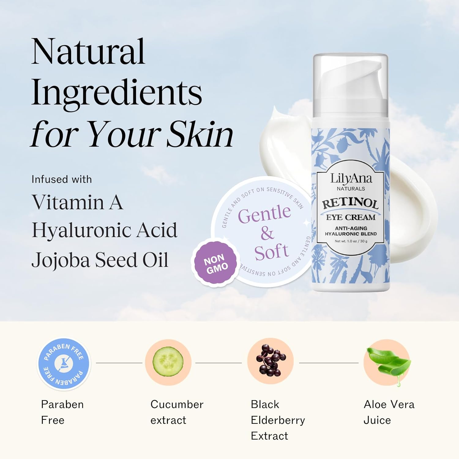 LilyAna Naturals 1 Oz Retinol Eye Cream for Dark Circles and Puffiness - Image 4