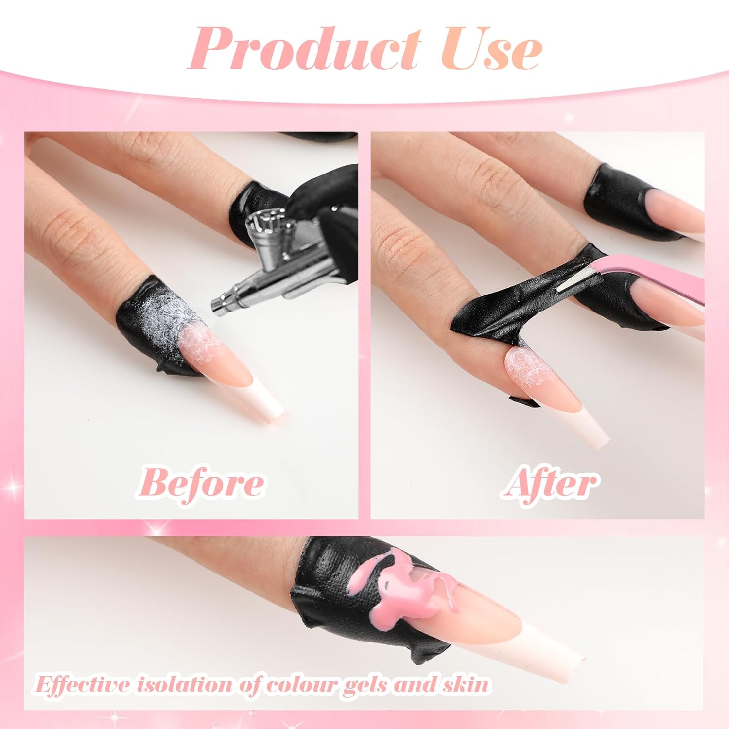100 Pcs Nail Polish Protector for Fingers, 99.99%+ U V Finger Protection Cuticle Protector Tape for Nail Painting, U-Shaped French Tip Nail Polish Barrier Peel Off for Nails Stamp Nail Art - Image 5