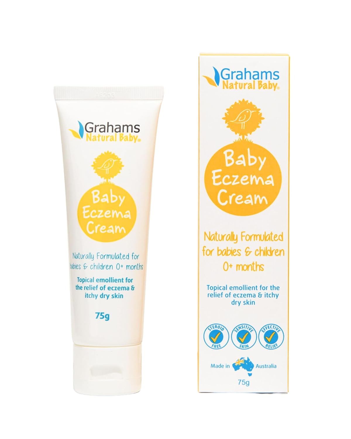 Baby Eczema Cream Moisturizer for Newborn-12 Years | Rash, Redness, Dry Skin & Itch Relief | Colloidal Oatmeal & Shea Butter | Steroid-Free, Fragrance-Free for Sensitive Skin (75g)