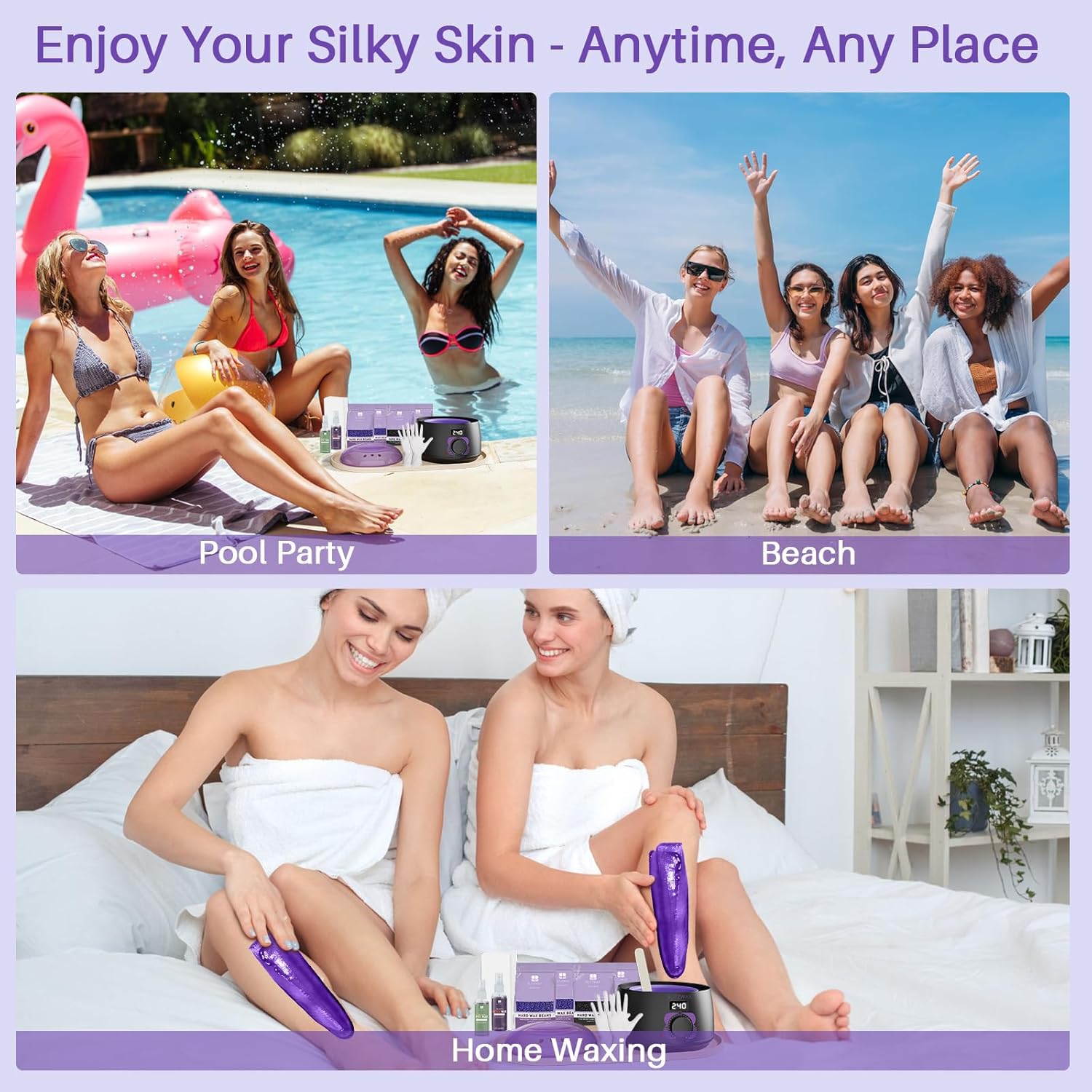 BLITZWAX Brazilian and Bikini Waxing Kit for Women, Hard Wax Warmer for Face, Legs and Body, At Home Hair Removal Kit, Beginner Friendly, Digital Fast Heating, 51 Wax Items - Image 9