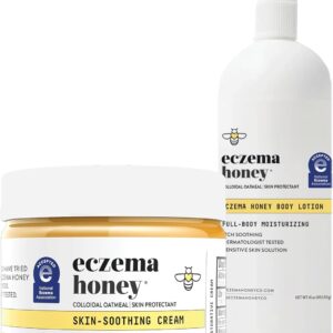 ECZEMA HONEY Original Skin-Soothing Cream & Oatmeal Body Lotion - Bundle for Sensitive Skin - Cruelty Free