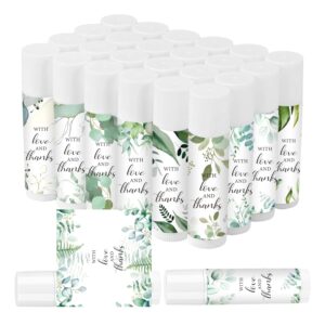 50 Pcs Wedding Lip Balm Bulk, Vintage Greenery Lip Balm Moisturizing and Nourishing Lip Care Guests Lip Care Gift for Wedding Bridal Shower Baby Shower Party Favors (Eucalyptus Leaf)