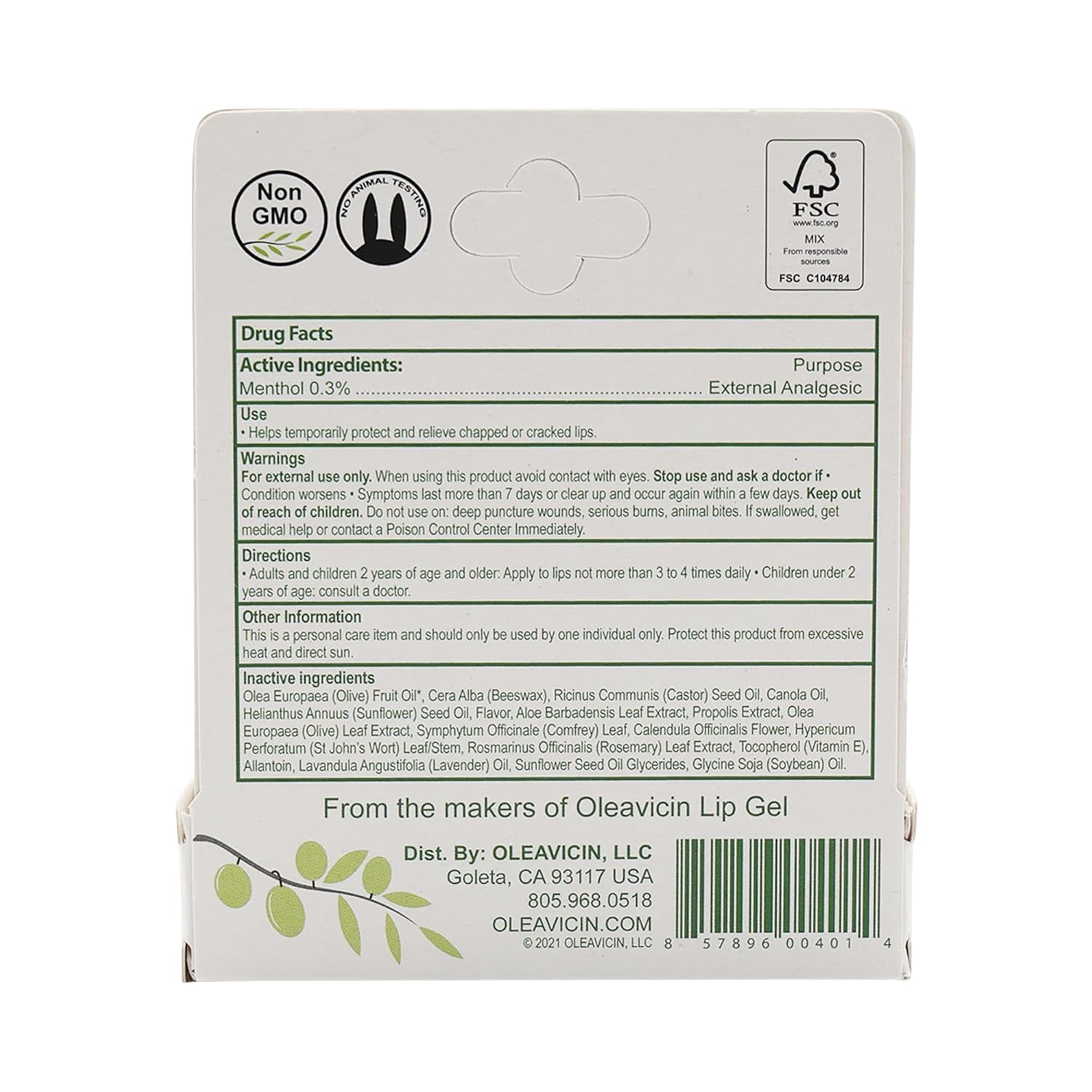 Natural Lip Balm by Oleavicin | Dry Lip Relief | Patented Moisturizing Formula for Chapped Lips | Organic Olive Leaf Extract - Image 7