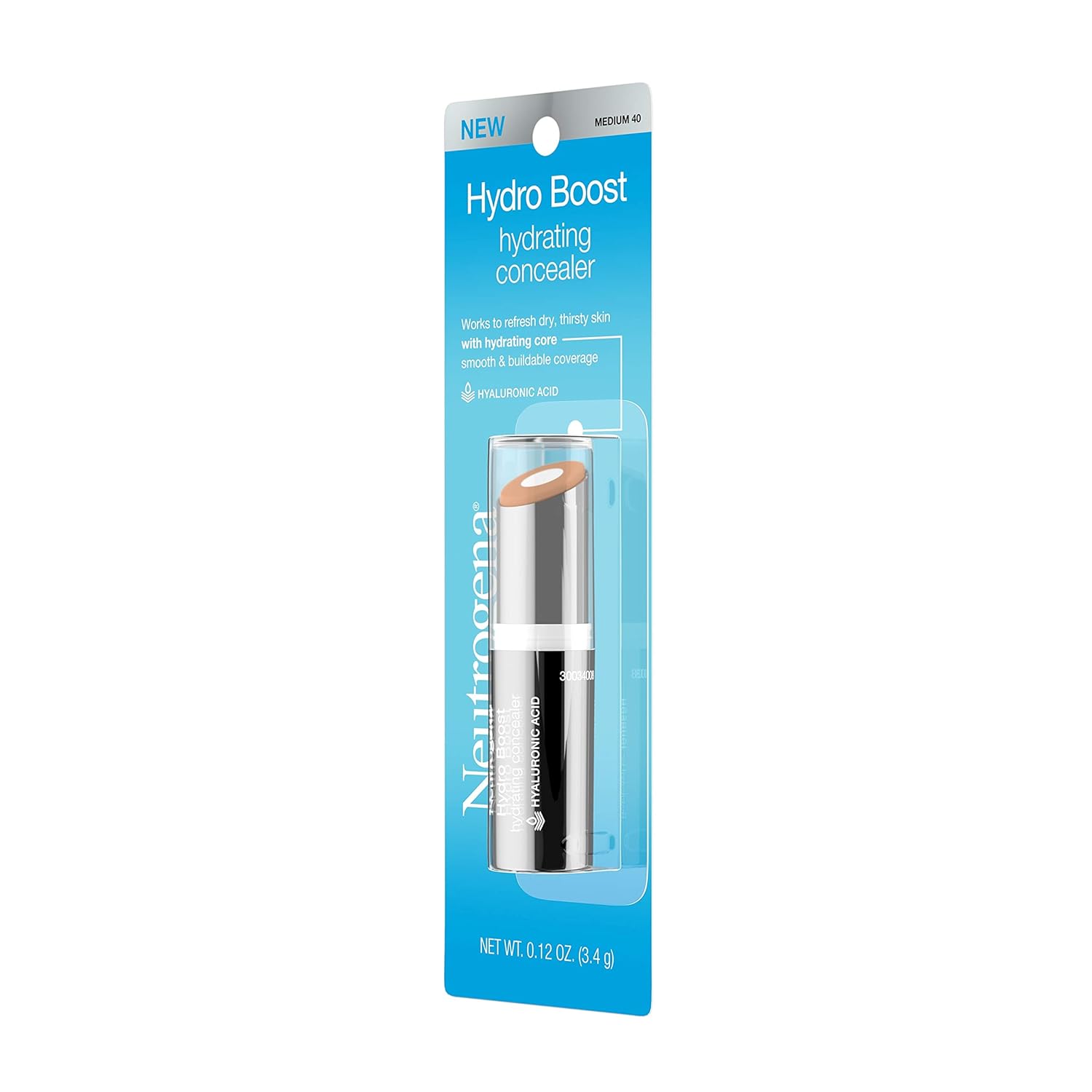 Neutrogena Hydro Boost Hydrating Concealer Stick for Dry Skin, Oil-Free, Lightweight, Non-Greasy and Non-Comedogenic Cover-Up Makeup with Hyaluronic Acid, 40 Medium, 0.12 Oz - Image 7