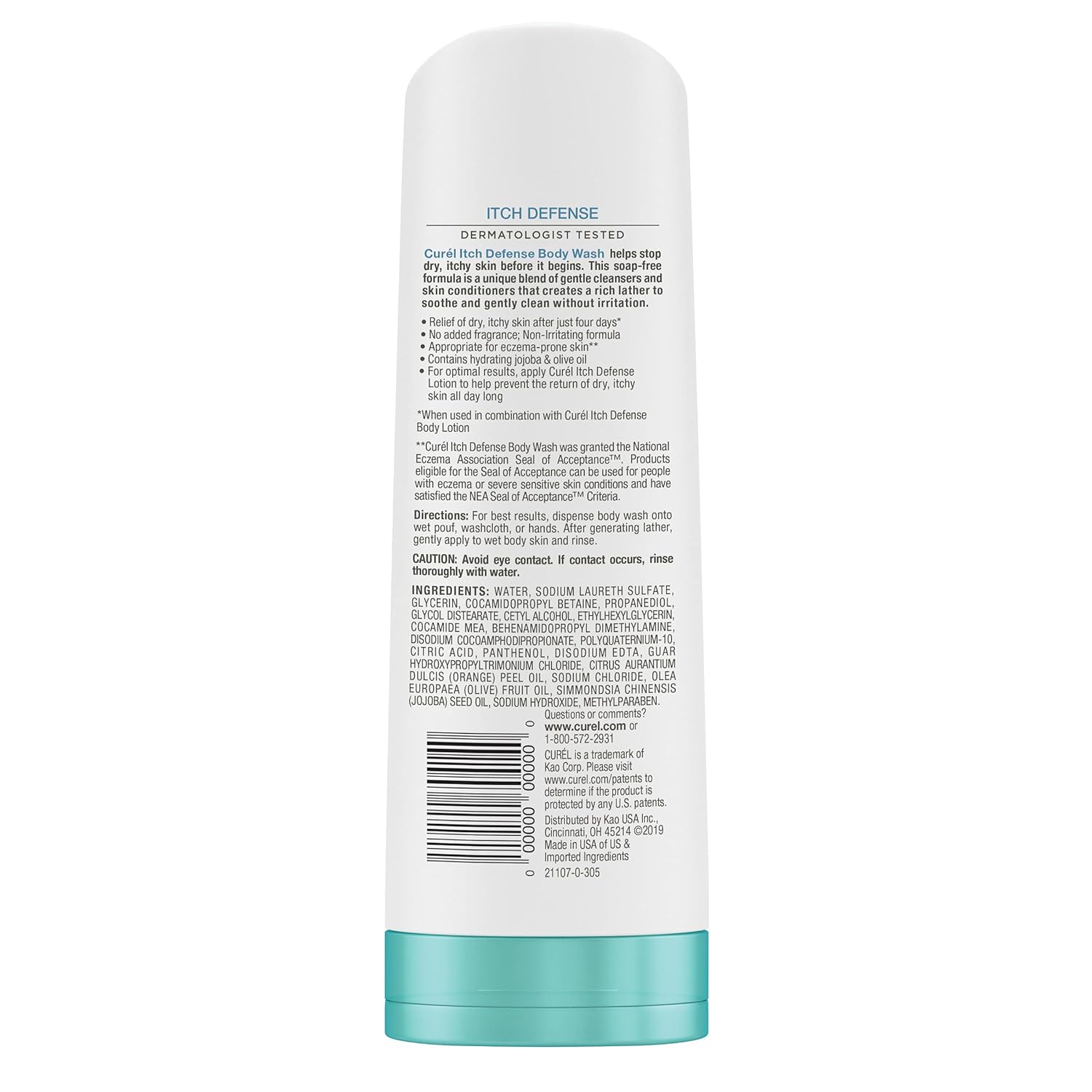 Curel Itch Defense Calming Daily Cleanser, Body Wash, Soap-free Formula, for Dry, Itchy Skin, with Hydrating Jojoba and Olive Oil, 10 Oz - Image 11