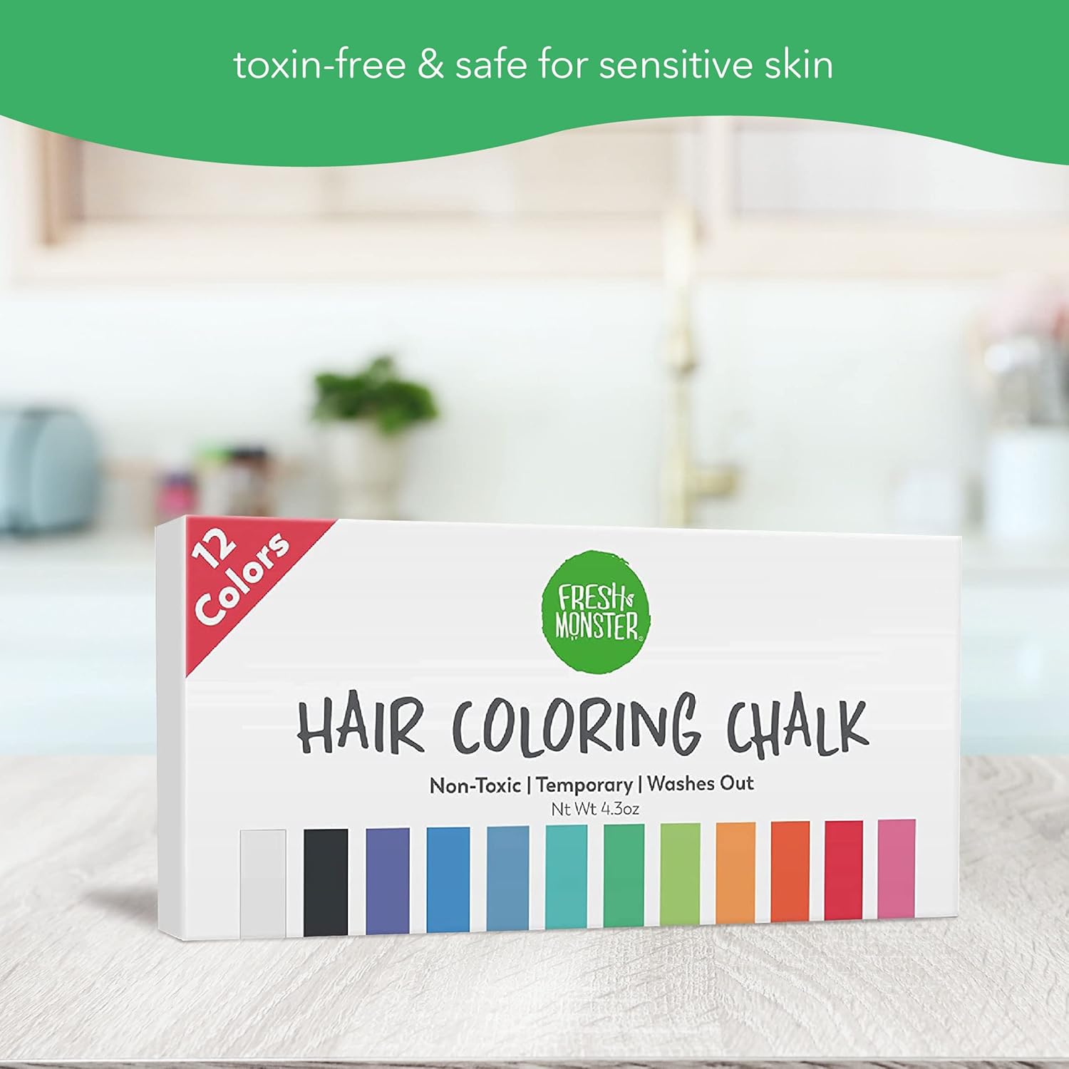 Fresh Monster Temporary Hair Chalk Set 12 Vibrant Colors for All Ages Non-Toxic and Safe - Image 7
