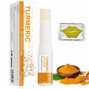 Turmeric Lip Balm for Dark Lips, Lip Balm for Dark Lips, Dark Lips Treatment for Smokers, Lip Exfoliator for Lip Softening & Hydration, Help Fade Lip Discoloration (1)