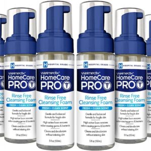 Rinse Free Cleansing Foam, 3 in 1 Body Wash, Shampoo and Personal Cleanser for Elderly, Incontinence and Infant Care, Hospital Grade, Sulfate Free, Paraben Free (Pack of 6)
