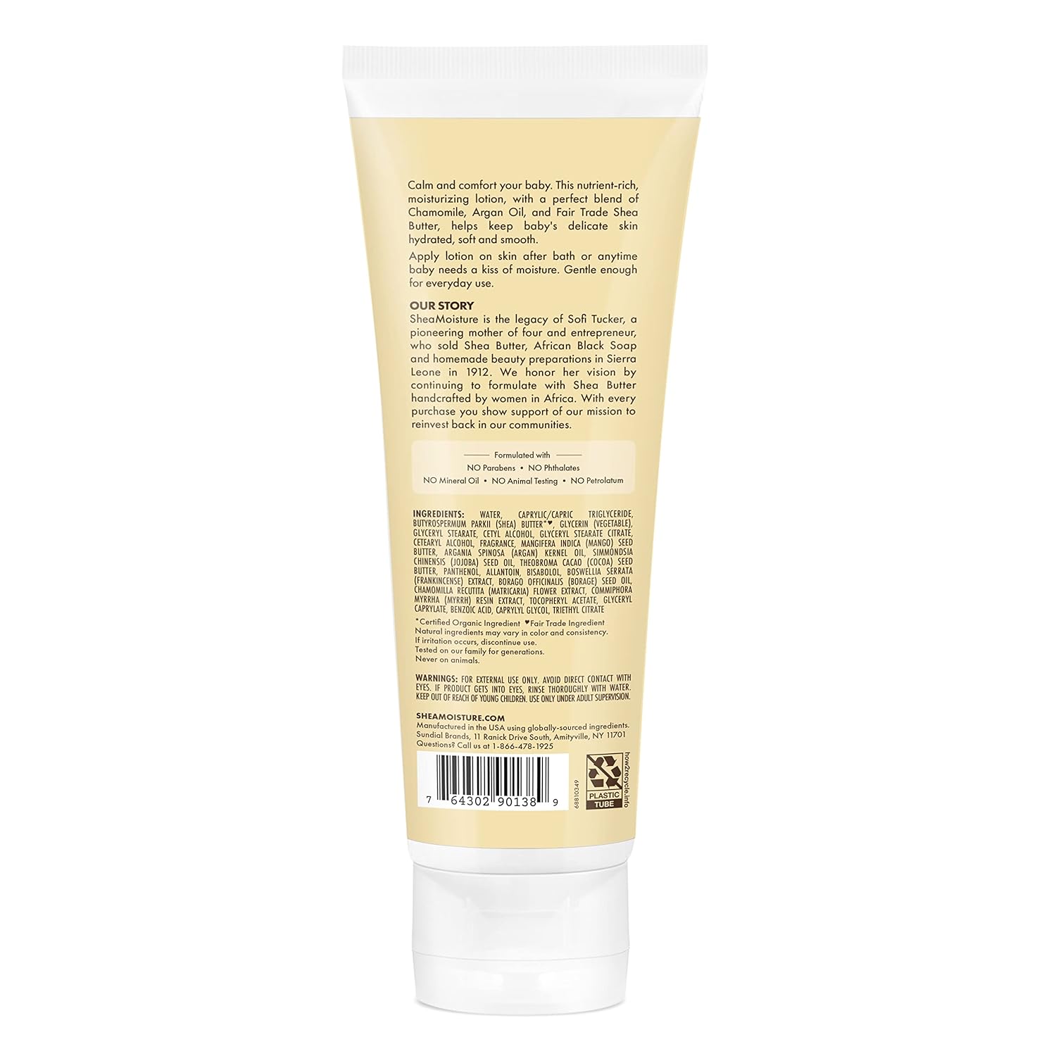 SheaMoisture Baby Lotion for Dry Skin and Clear Skin Raw Shea, Chamomile and Argan Oil with Shea Butter 8 oz - Image 2