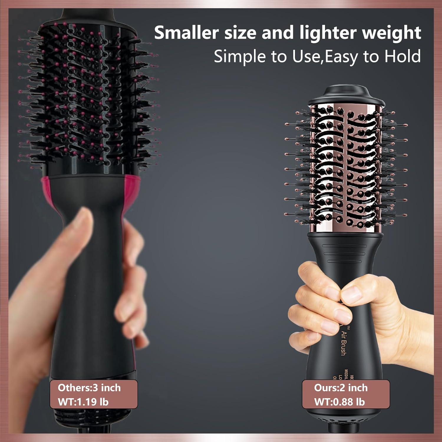 Portable Travel Mini Hair Dryer Brush Automatic Dual Voltage for Women and Kids - Image 3