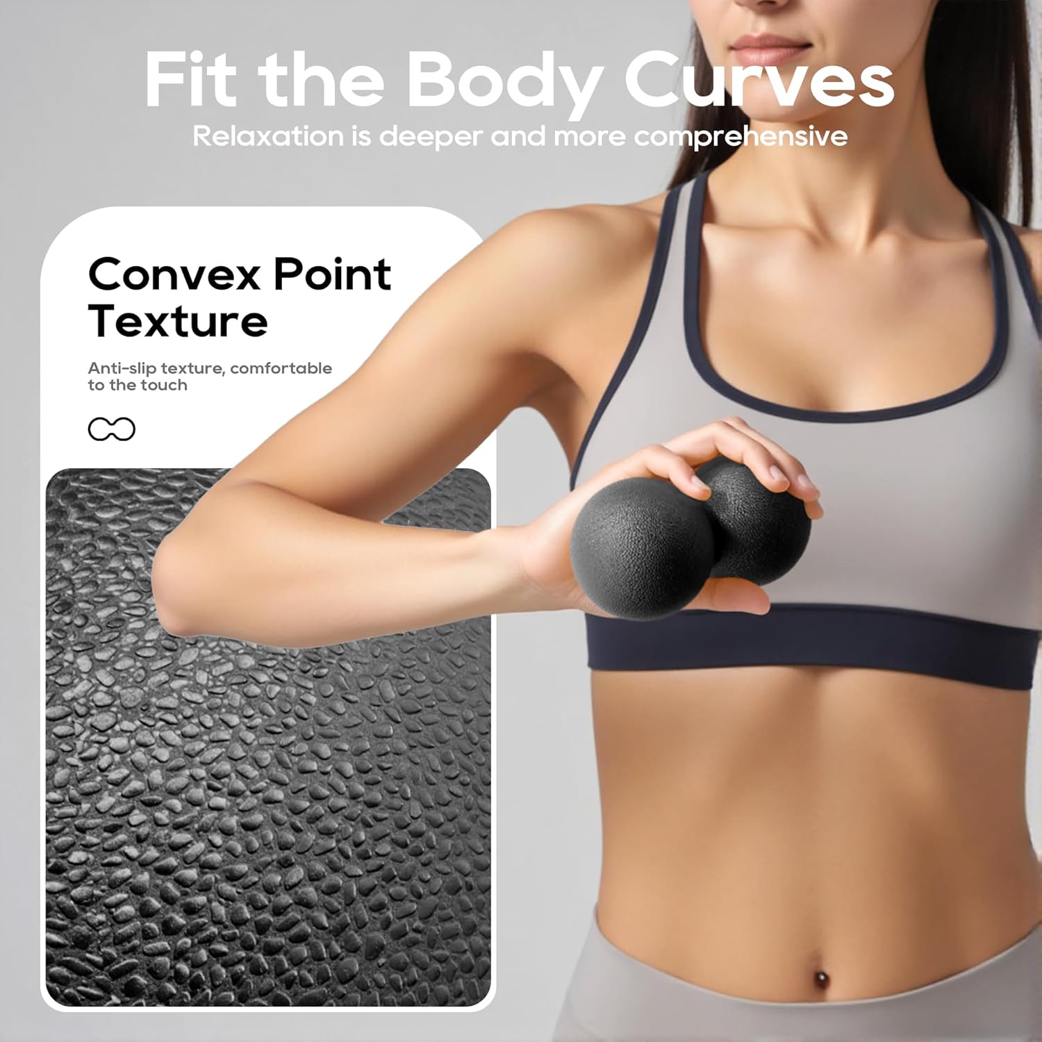 Hard Peanut Massage Ball - Dual Lacrosse Ball for Myofascial Release,Yoga & Deep Tissue Massage,Plantar Fasciitis and Acupoint Pressure Relief - Muscle Relaxer - Image 2