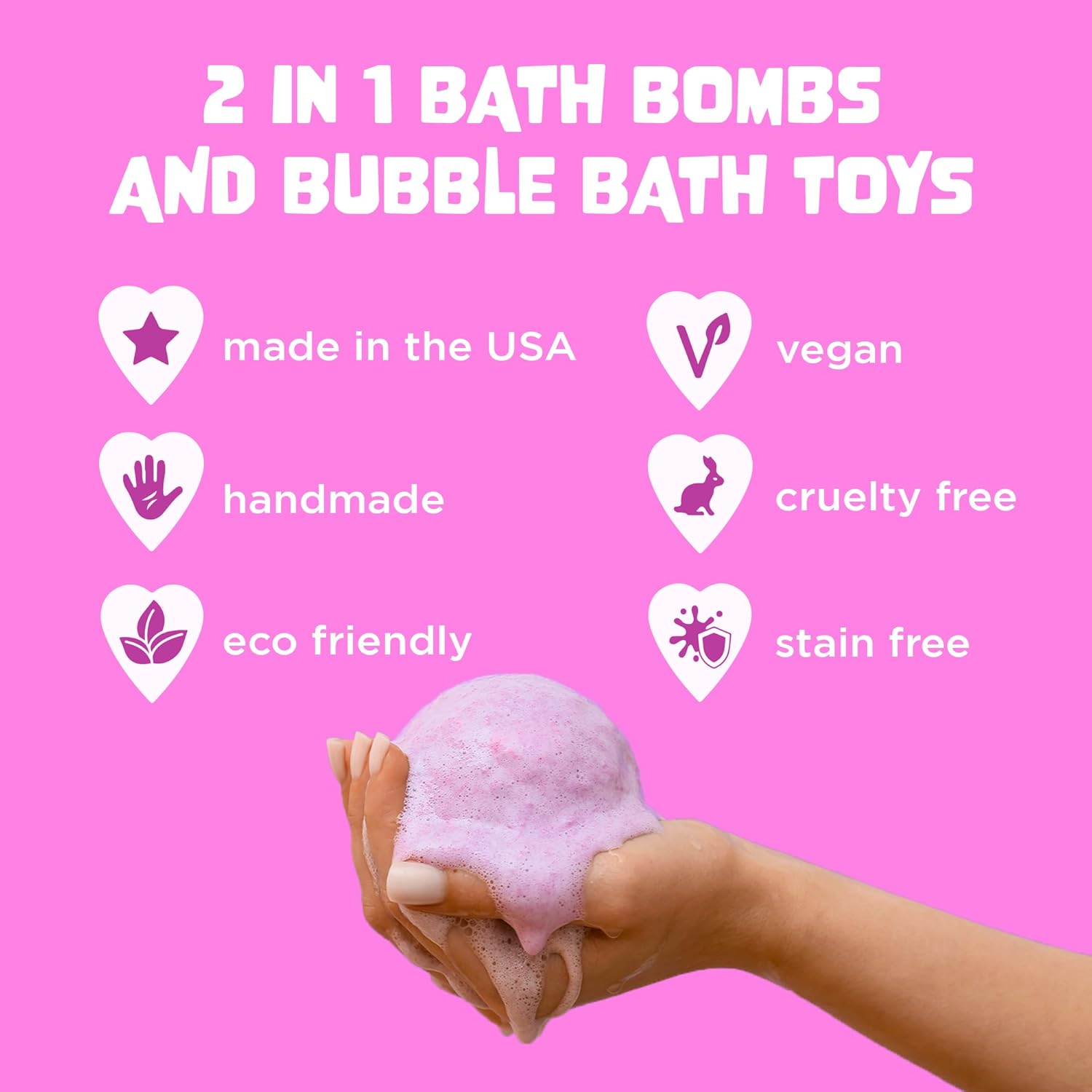Unicorn Bath Bomb for Girls with Surprise Squishy Toys Inside by Two Sister - Large Bubble Bombs for Kids - Moisturizes Dry Sensitive Skin, Releases Color, Scent, Bubbles - Ideal Gift by Two Sisters - Image 4